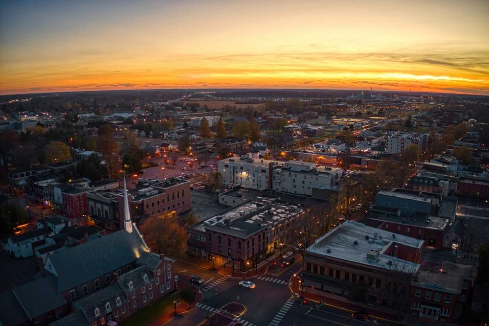Aerial view of the dover camden area in delaware