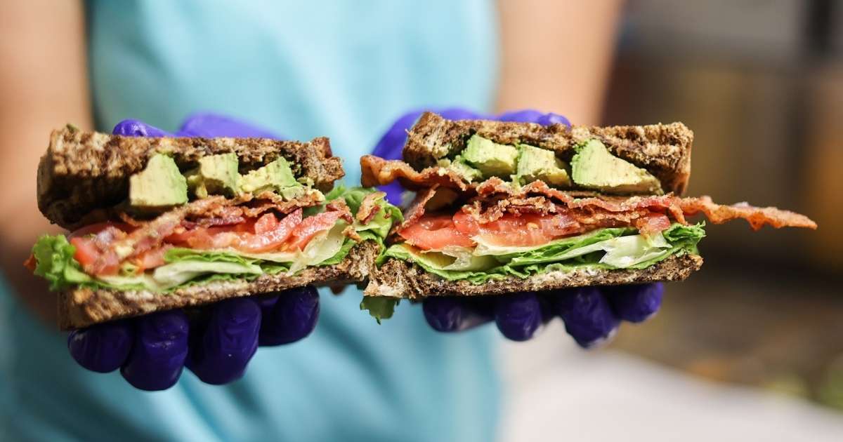 A bacon and avocado sandwich at Juicebox