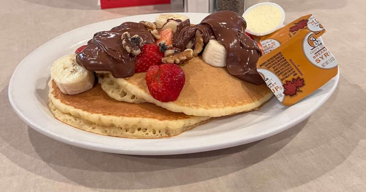Pancakes with Nutella and fruit from the Golden Dove Diner